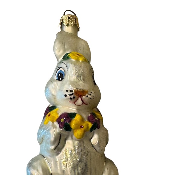 Christopher Radko Glass Bunny Rabbit Ornament 6" Easter Spring with Original Box - Picture 2 of 10